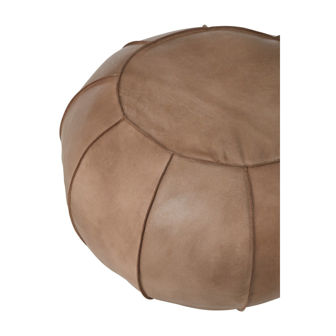 Buffalo Leather Pouffe - Grey Premier 2