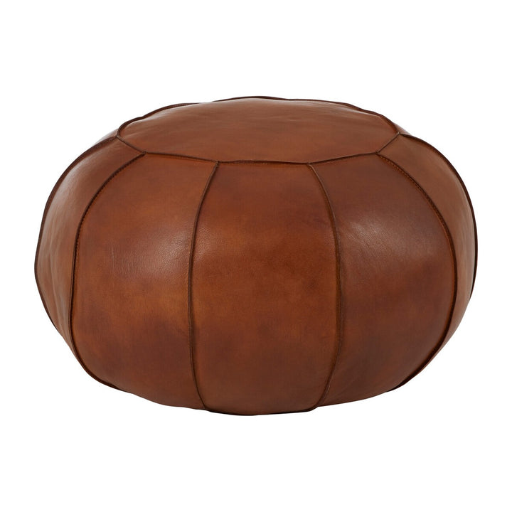 Buffalo Leather Pouffe - Tan Premier 3