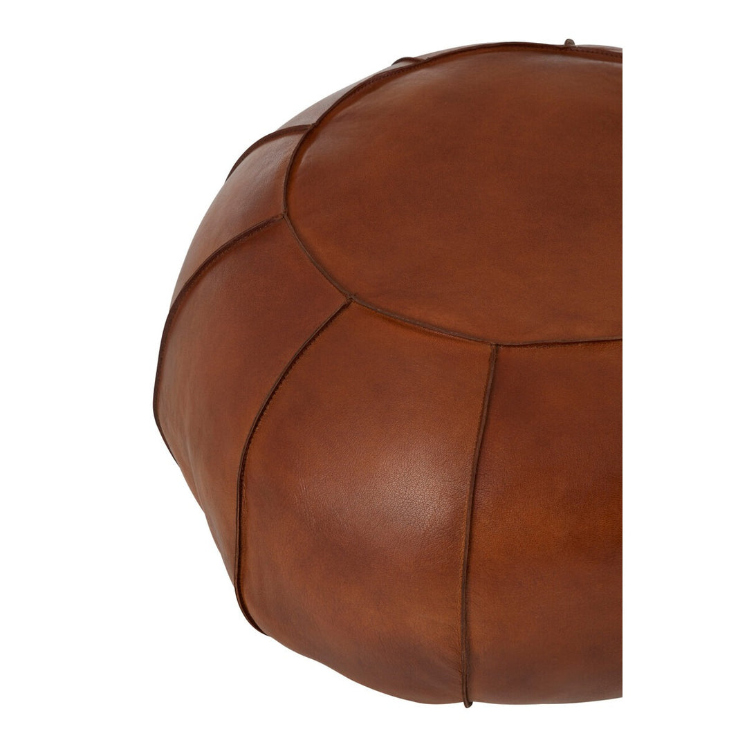 Buffalo Leather Pouffe - Tan Premier 2