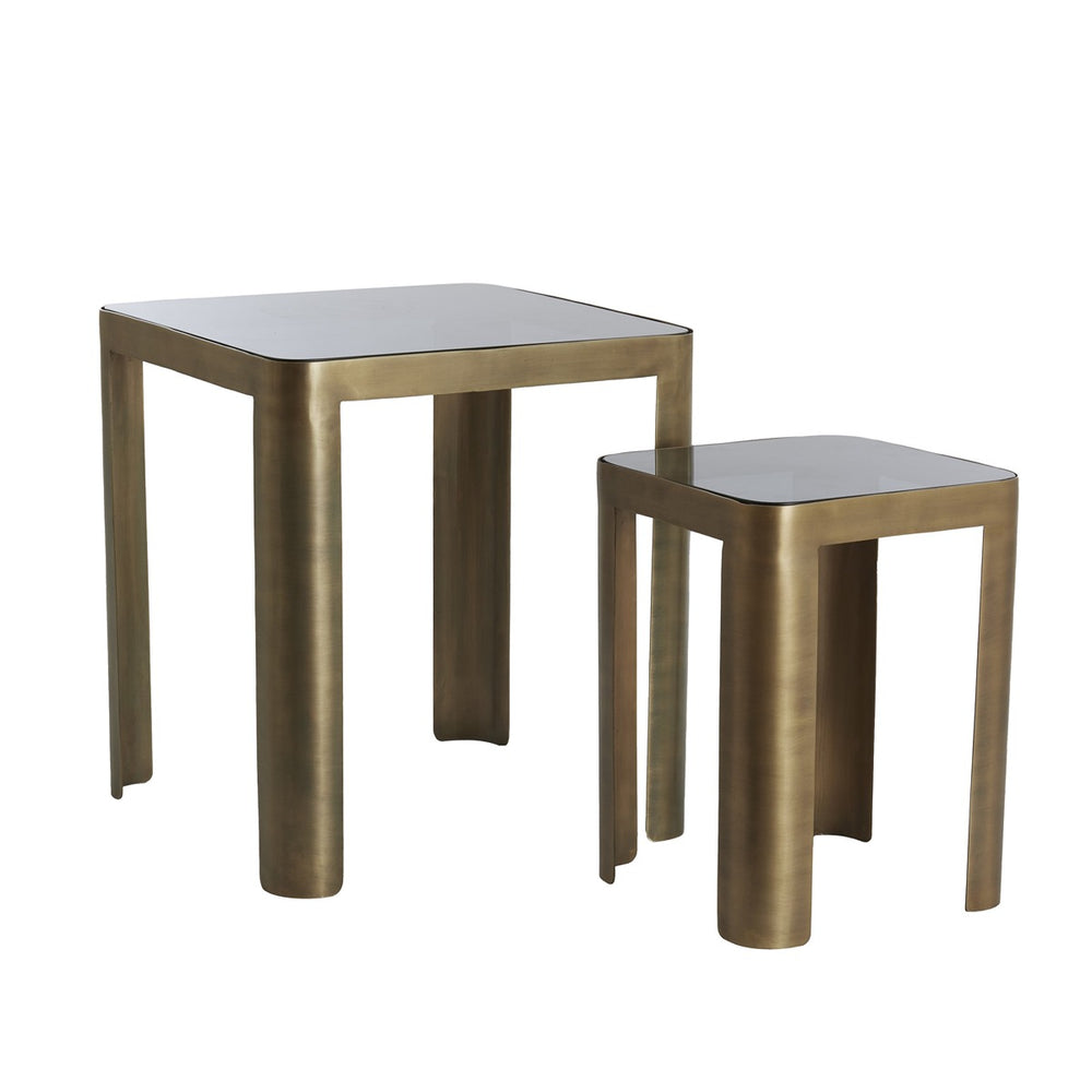 Oxe Set of 2 Side Tables - Antique Bronze Light & Living 2