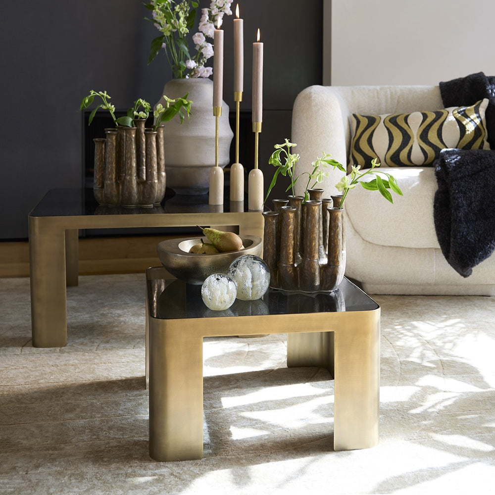 Oxe Set of 2 Square Coffee Tables - Antique Bronze Light & Living 2