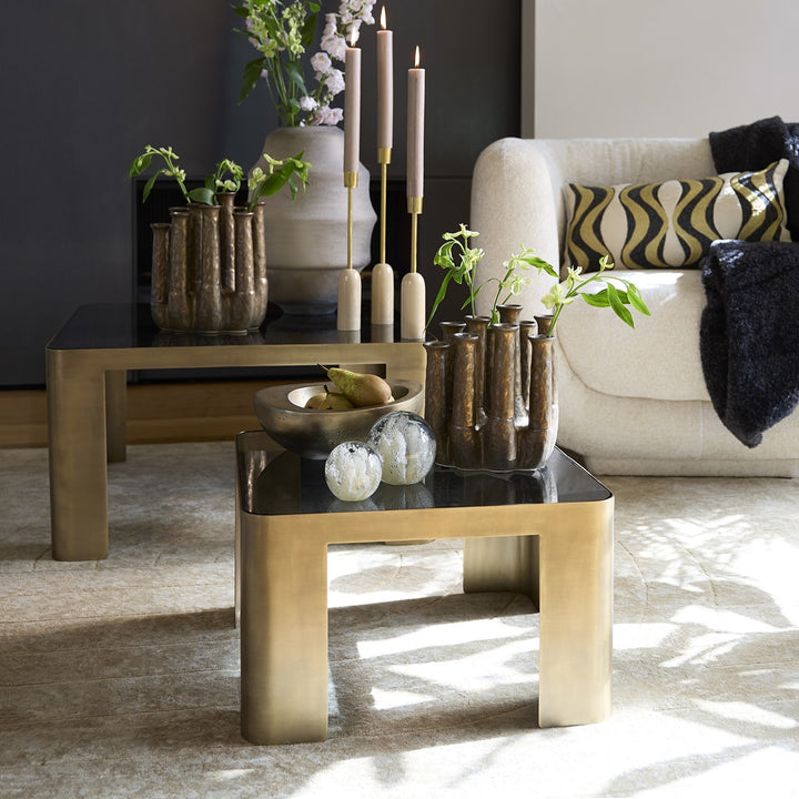 Oxe Set of 2 Square Coffee Tables - Antique Bronze Light & Living 2