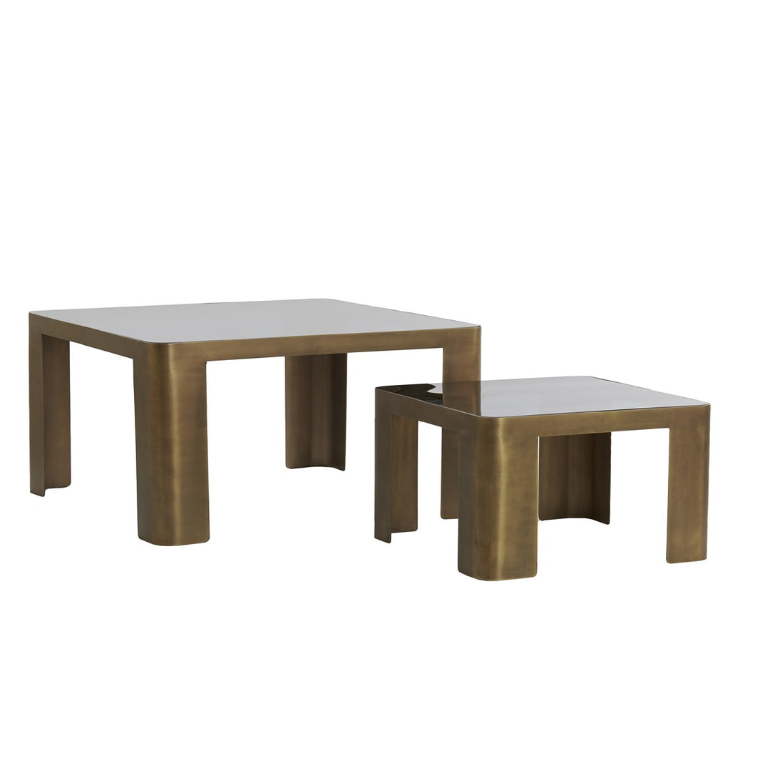Oxe Set of 2 Square Coffee Tables - Antique Bronze Light & Living 3