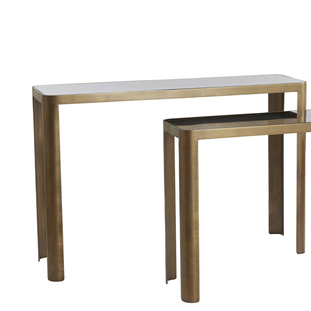 Oxe Set of 2 Console Tables - Antique Bronze Light & Living 3