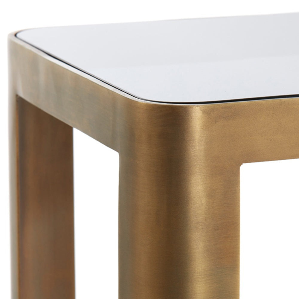 Light & Living Light & Living Set of 2 Oxe Antique Bronze & Smoked Gold Console Tables