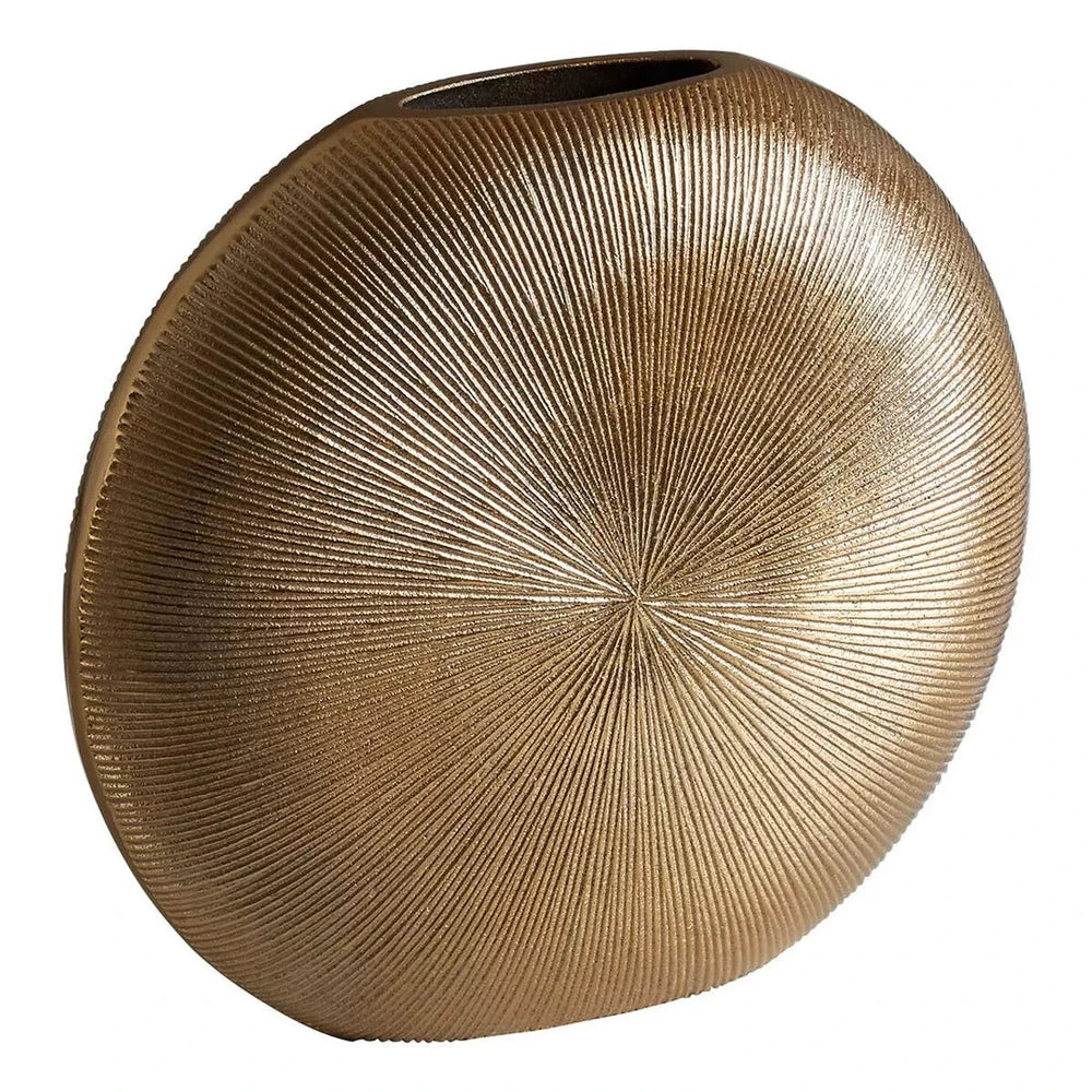Estrella Gold Finish Round Vase
