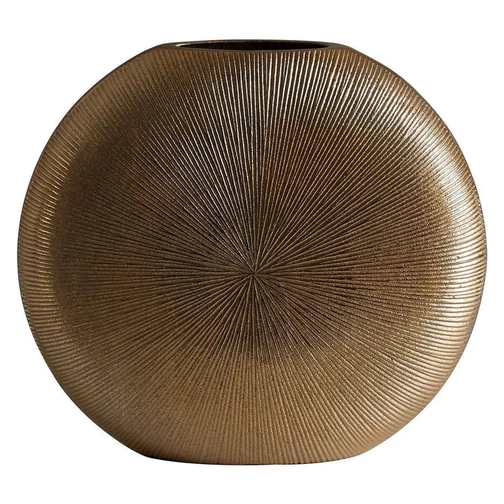 Estrella Gold Finish Round Vase