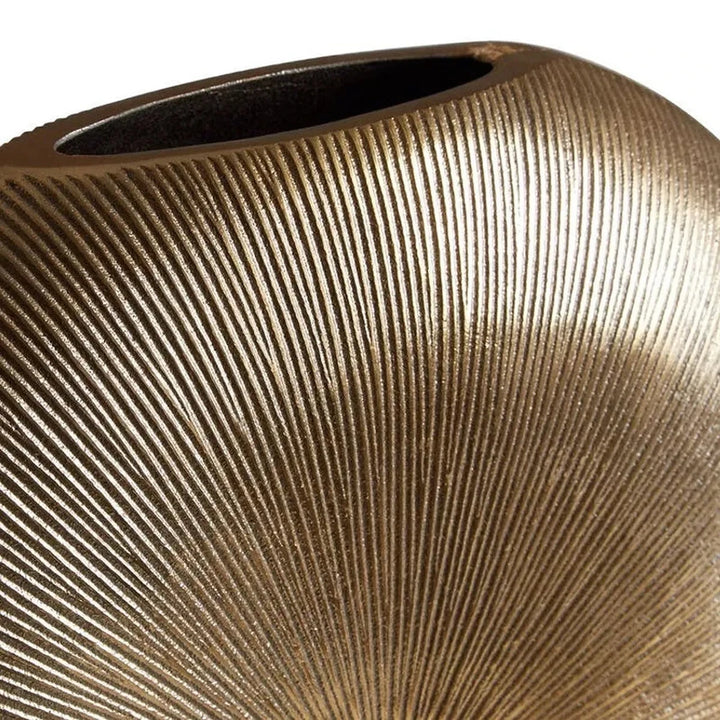 Estrella Gold Finish Round Vase