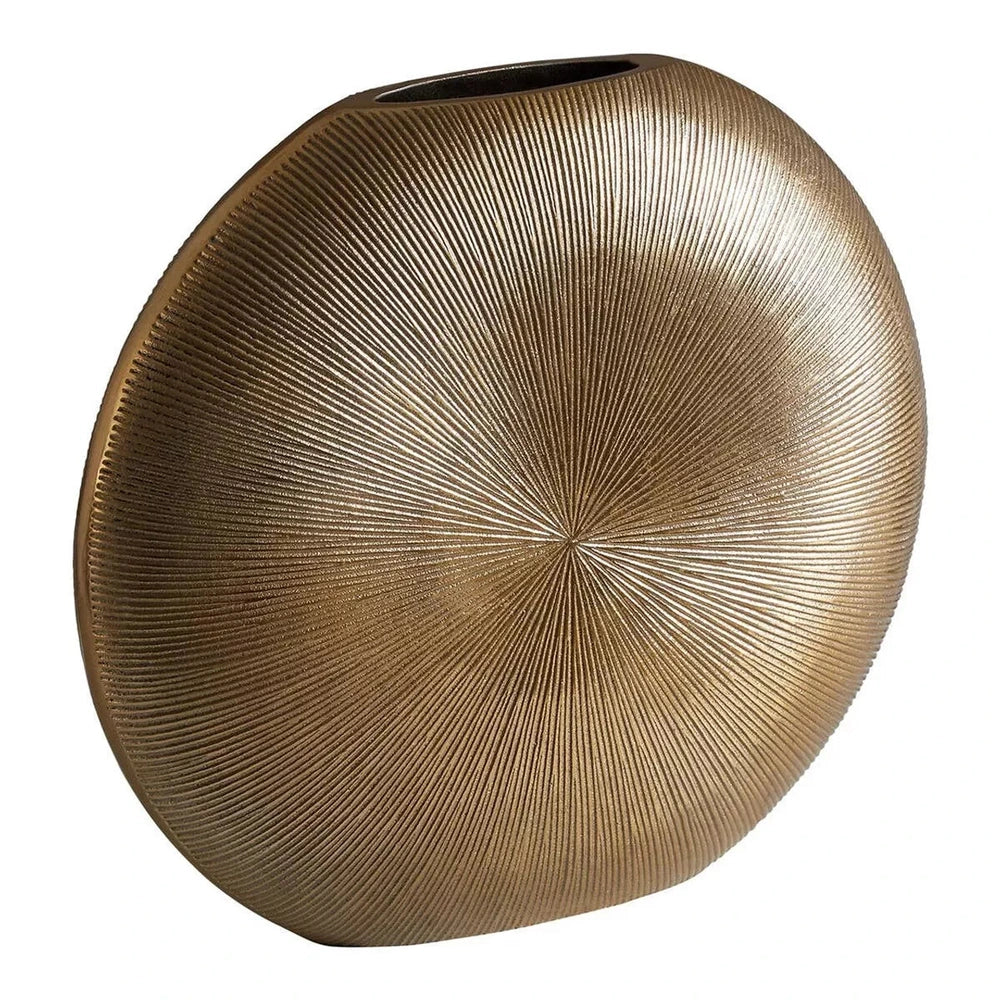 Estrella Gold Finish Round Vase