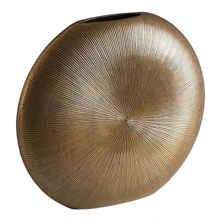 Estrella Gold Finish Round Vase