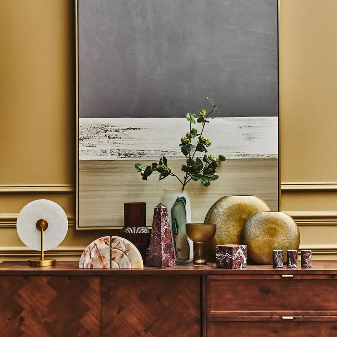 Estrella Gold Finish Round Vase