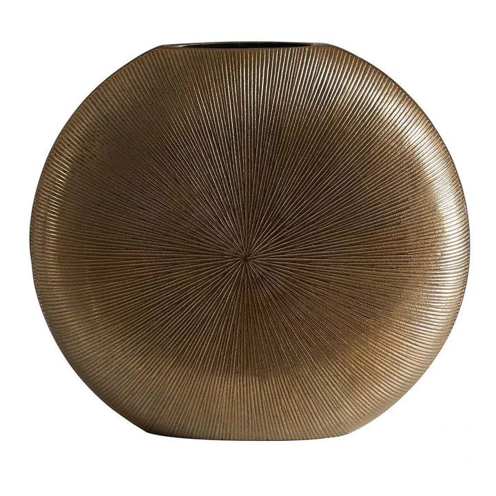 Estrella Gold Finish Round Vase