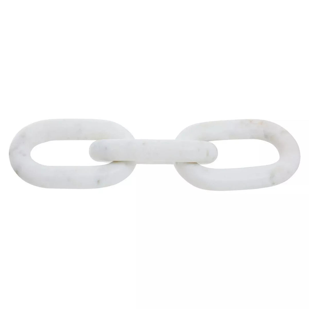 Nason Marble Three Link Chain Sculpture - White
