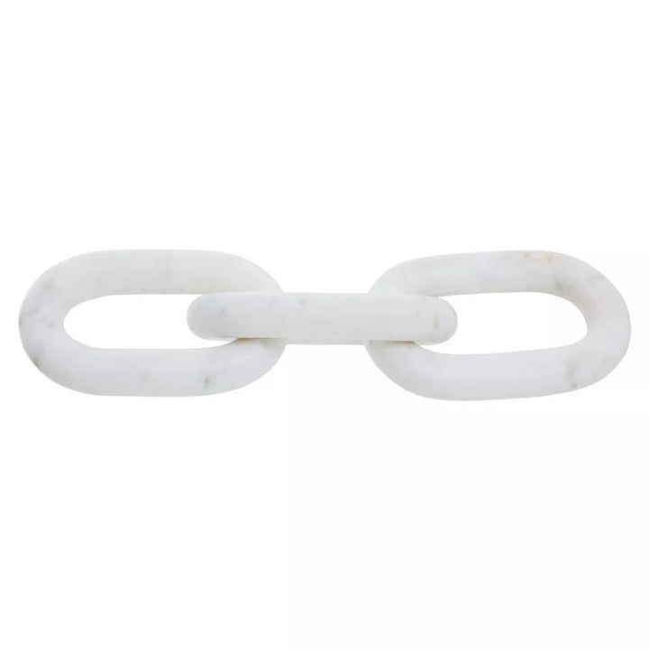 Nason Marble Three Link Chain Sculpture - White