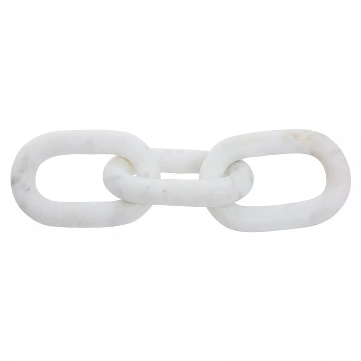 Nason Marble Three Link Chain Sculpture - White