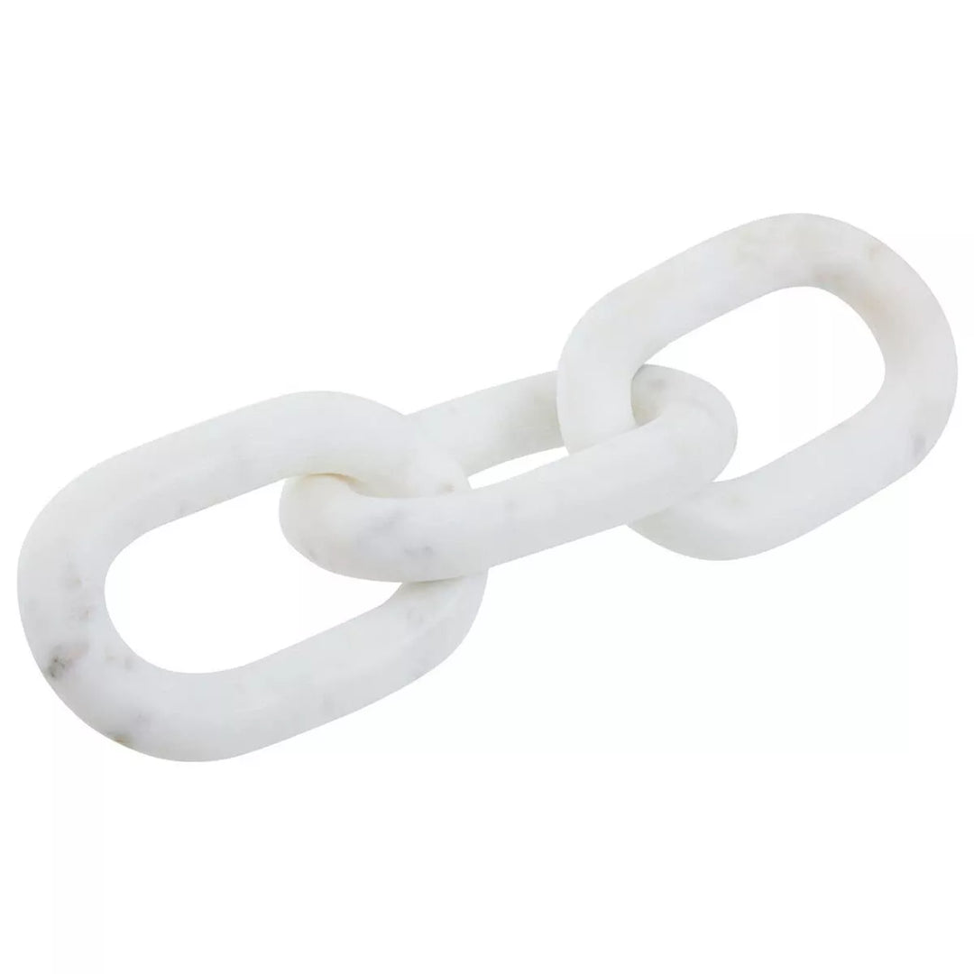 Nason Marble Three Link Chain Sculpture - White