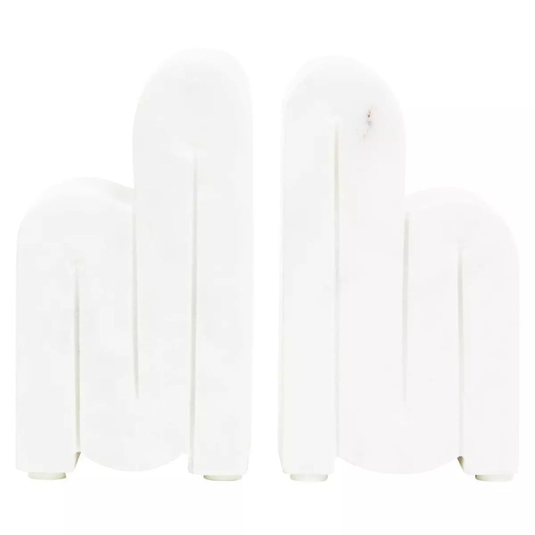 Nason Set Of 2 White Marble Bookends