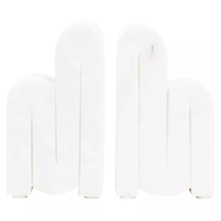 Nason Set Of 2 White Marble Bookends
