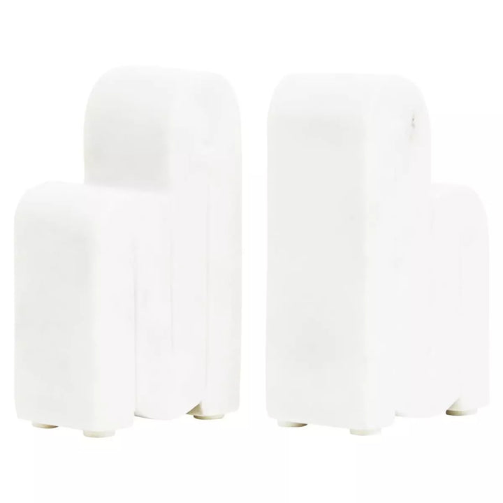 Nason Set Of 2 White Marble Bookends