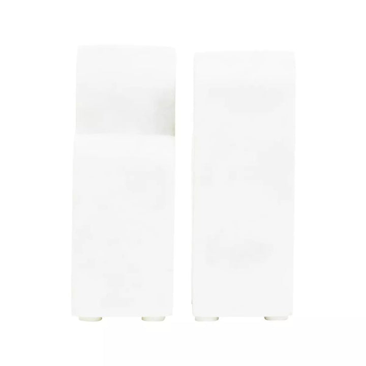 Nason Set Of 2 White Marble Bookends