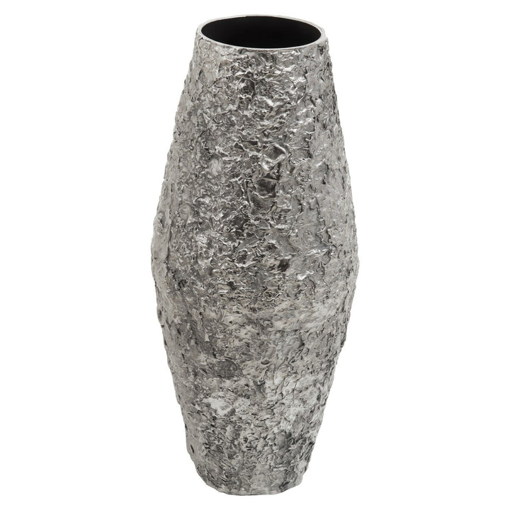 Akola Large Textured Metal Vase - Silver Premier 1