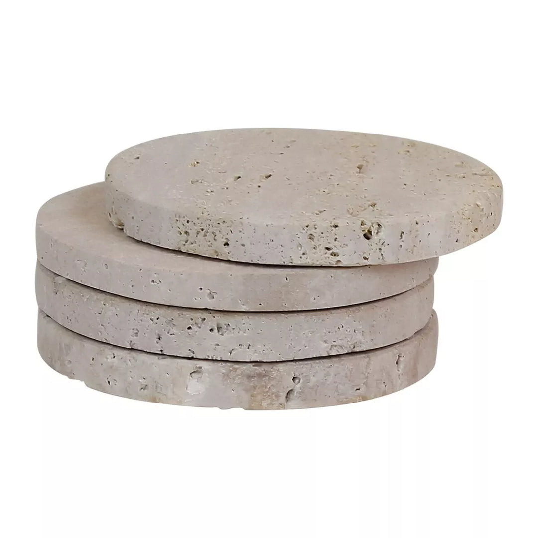 Tibor Set of 4 Travertine Coasters