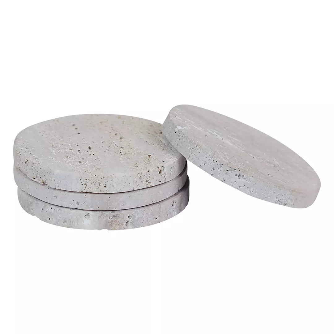 Tibor Set of 4 Travertine Coasters