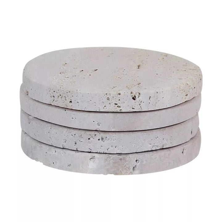 Tibor Set of 4 Travertine Coasters