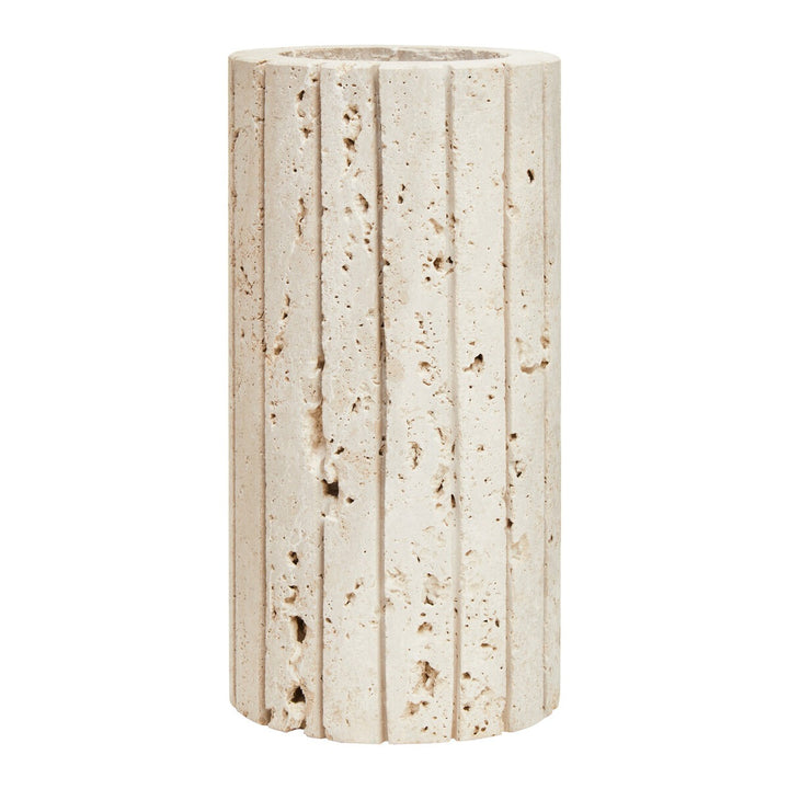 Tibor Ribbed Vase - Travertine Premier 6