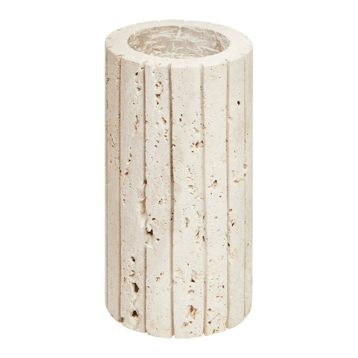 Tibor Ribbed Vase - Travertine Premier 1