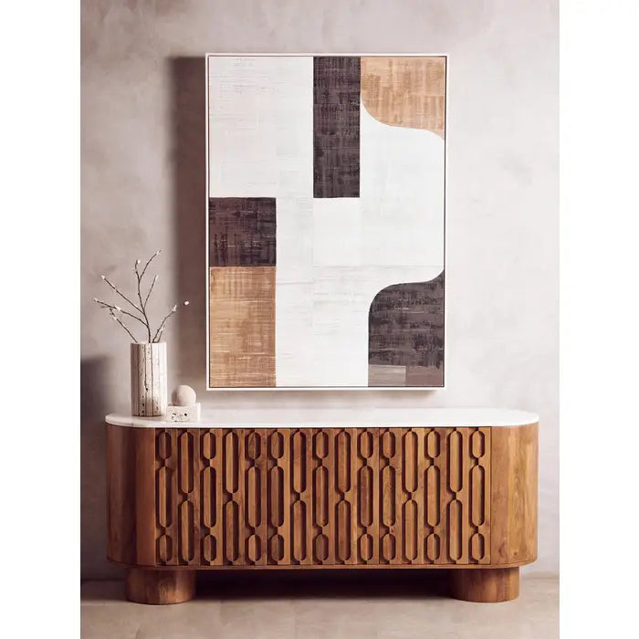 Tibor Ribbed Vase - Travertine Premier 3