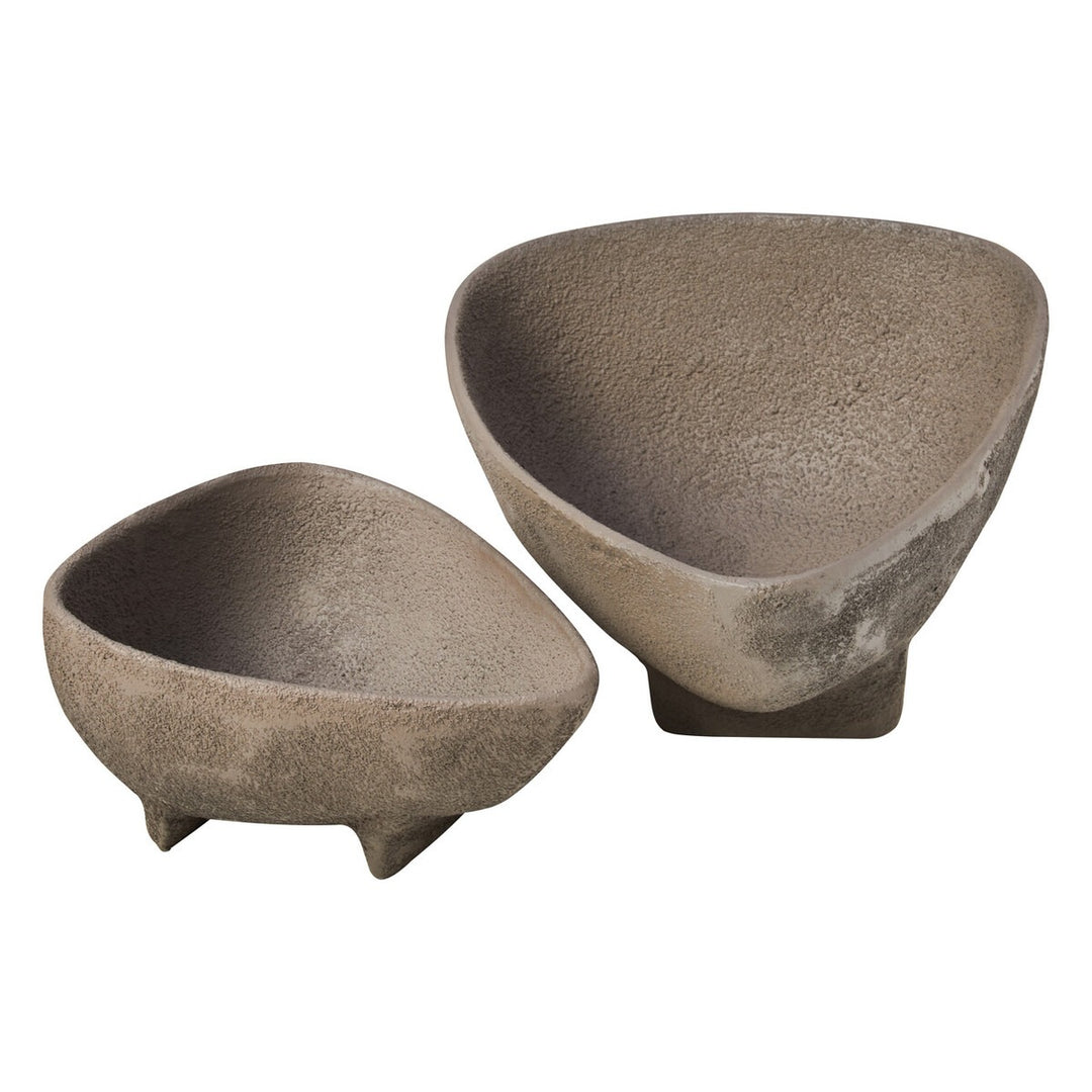 Deriva Set of 2 Textured Bowls - Grey Premier 6