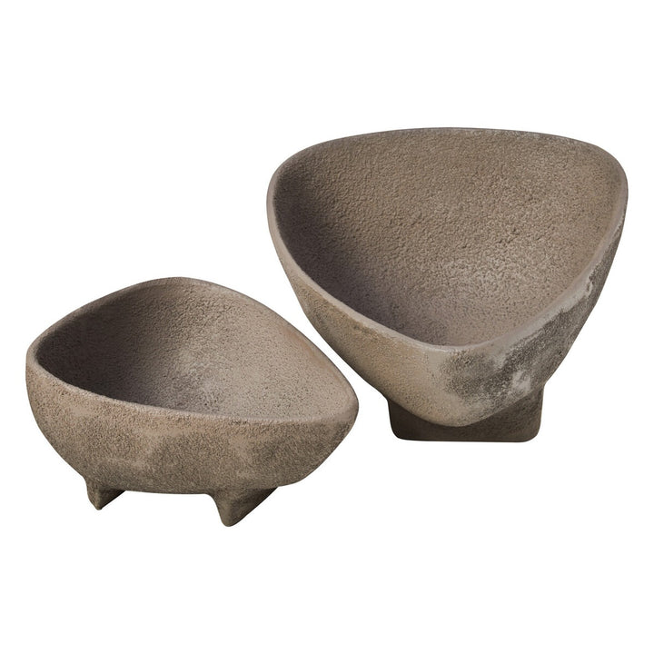 Deriva Set of 2 Textured Bowls - Grey Premier 6