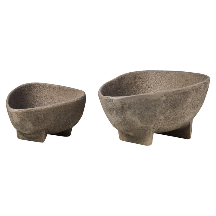 Deriva Set of 2 Textured Bowls - Grey Premier 7