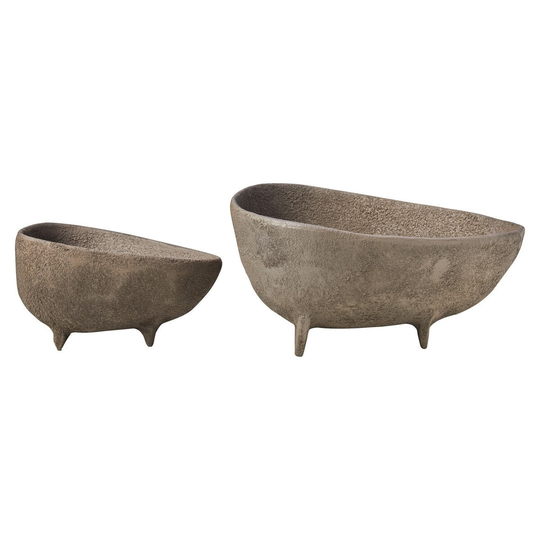 Deriva Set of 2 Textured Bowls - Grey Premier 8