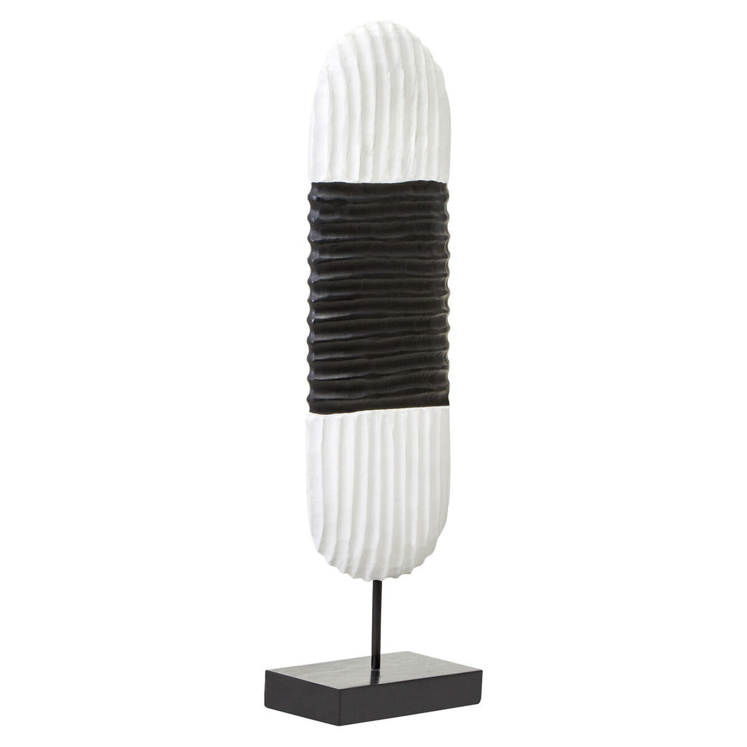 Fidel Oblong Sculpture - Black & White Mango Wood Premier 4