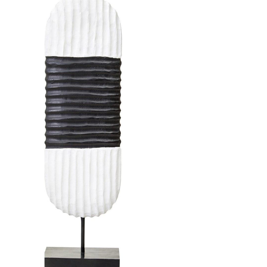 Fidel Oblong Sculpture - Black & White Mango Wood Premier 1