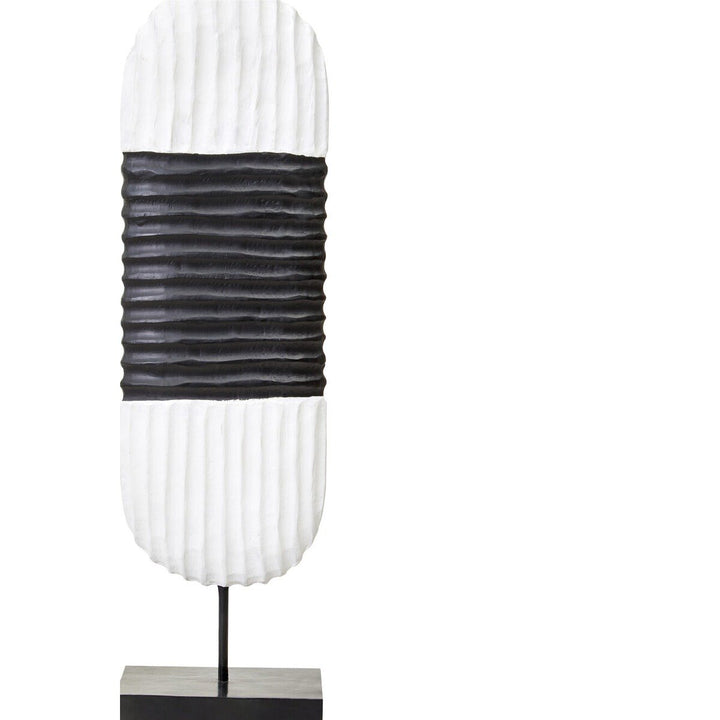 Fidel Oblong Sculpture - Black & White Mango Wood Premier 1