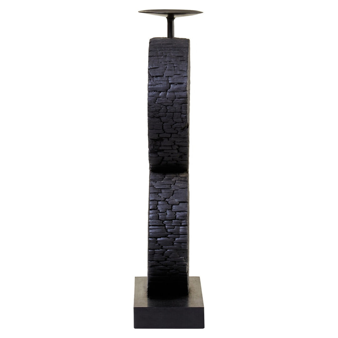 Fidel Large Charred Log Candle Holder - Black Mango Wood Premier 4