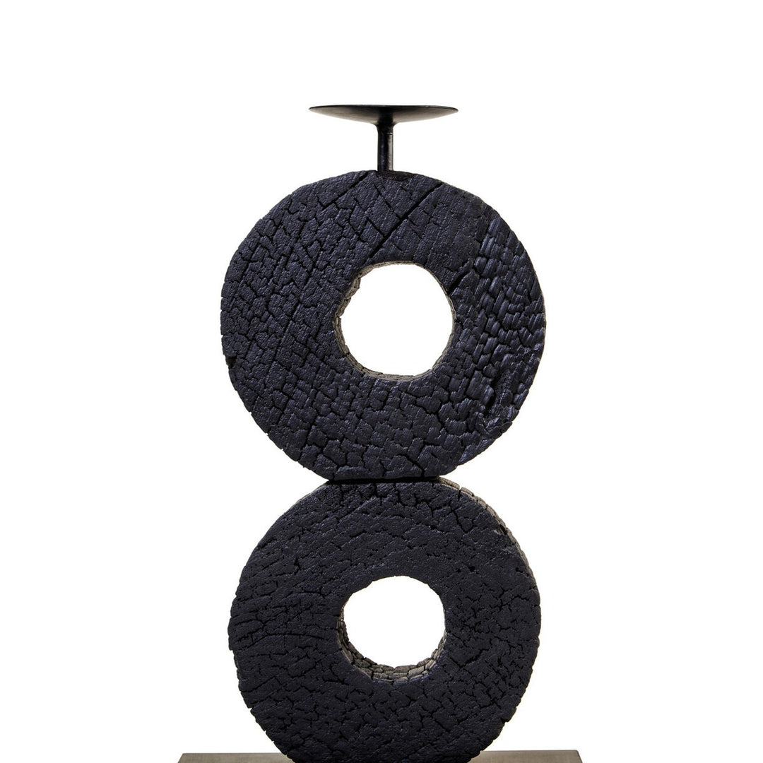 Fidel Large Charred Log Candle Holder - Black Mango Wood Premier 5