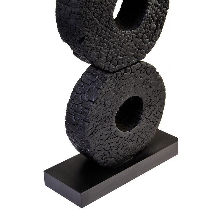 Fidel Large Charred Log Candle Holder - Black Mango Wood Premier 6
