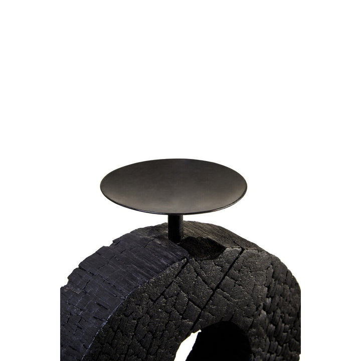 Fidel Large Charred Log Candle Holder - Black Mango Wood Premier 8