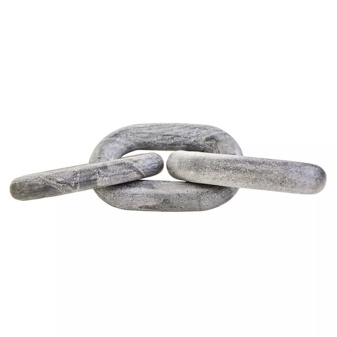 Nason Grey Marble Three Link Chain Decorative Sculpture