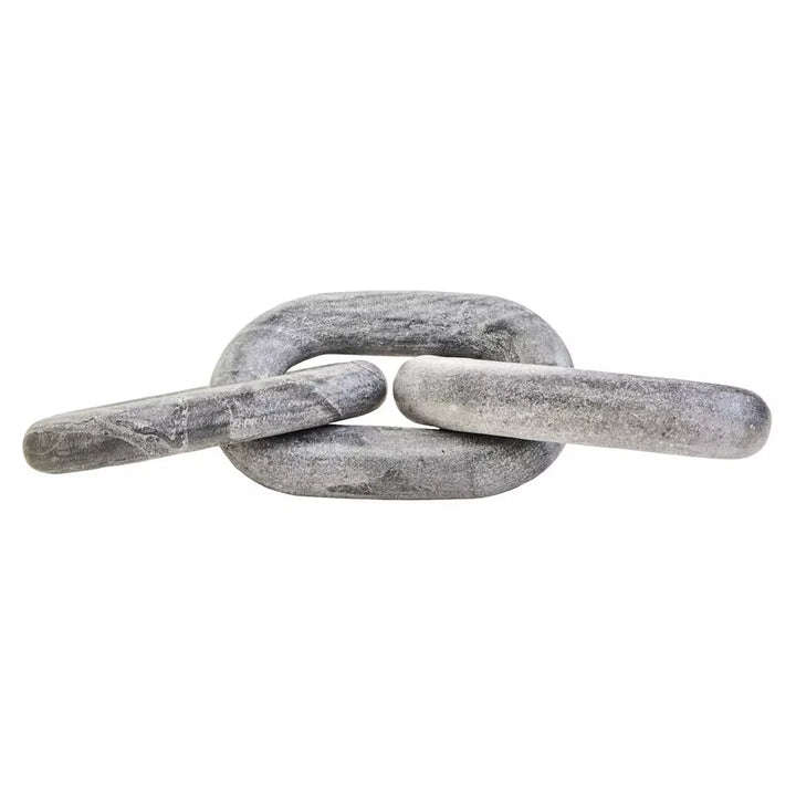 Nason Grey Marble Three Link Chain Decorative Sculpture