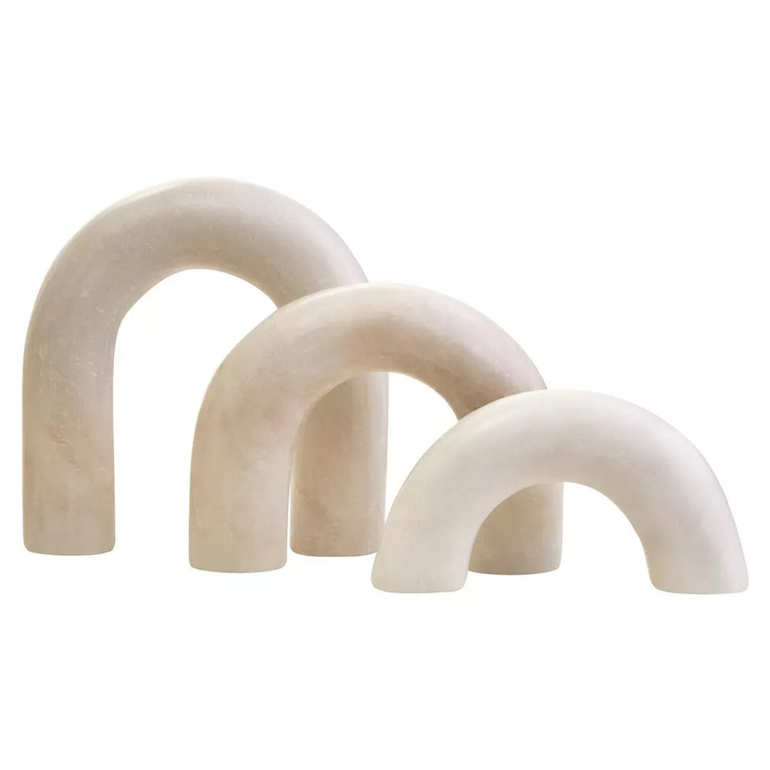 Nason White Marble Three Arch Decorative Sculpture