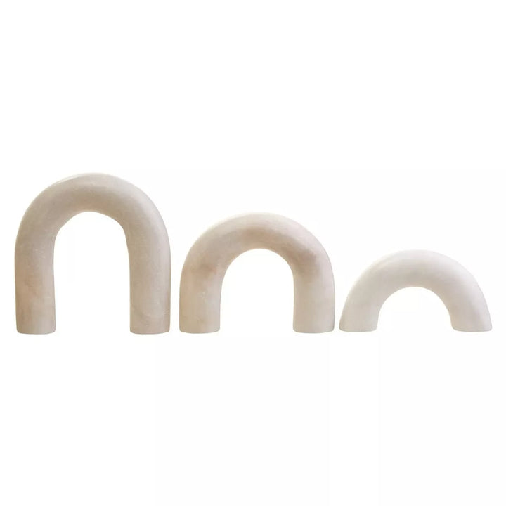 Nason White Marble Three Arch Decorative Sculpture