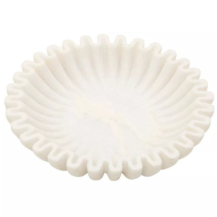 Savio Fluted Marble Bowl - White