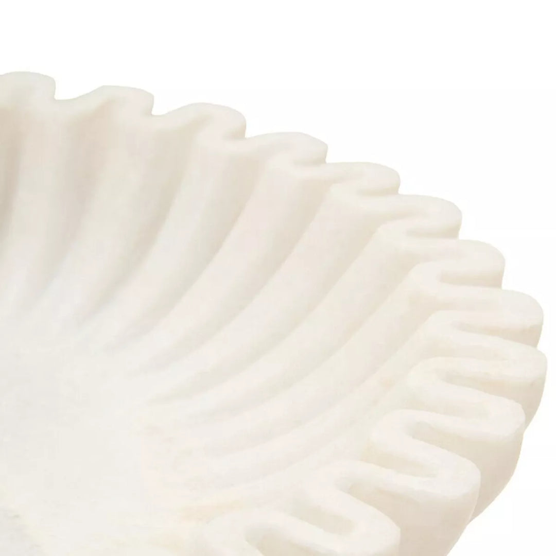 Savio Fluted Marble Bowl - White