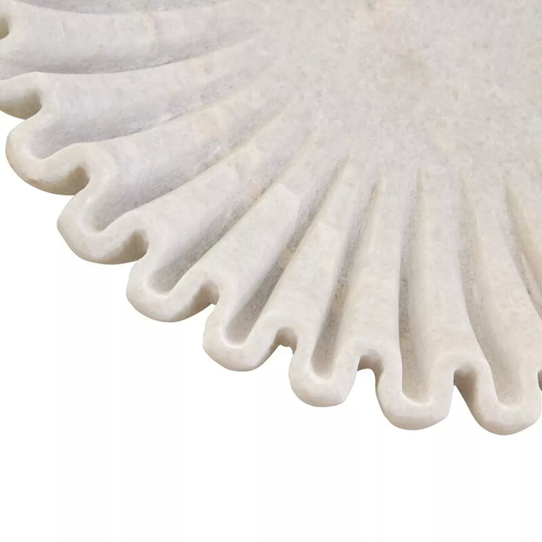 Savio Fluted Marble Bowl - White
