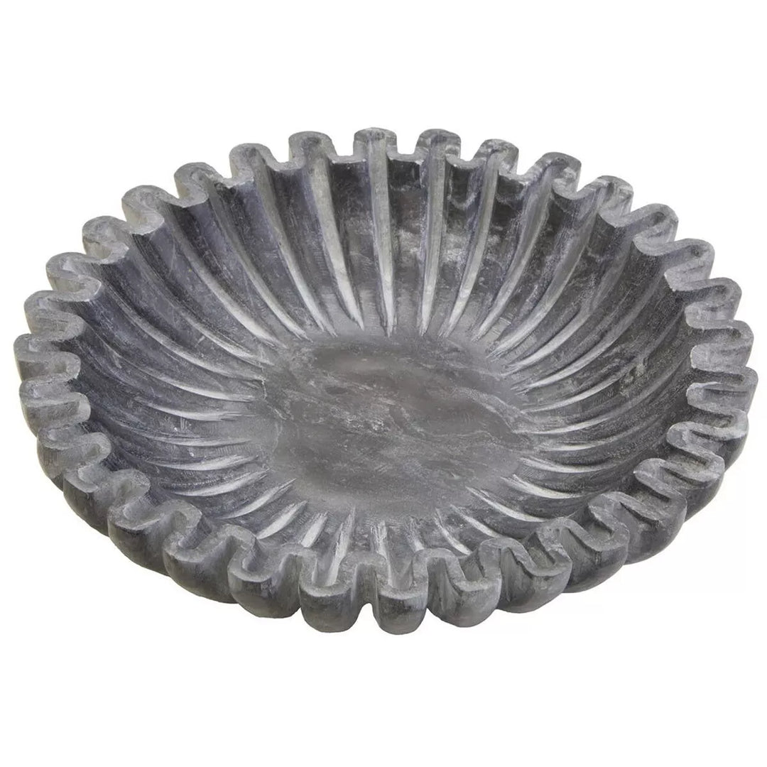 Savio Fluted Marble Bowl - Grey